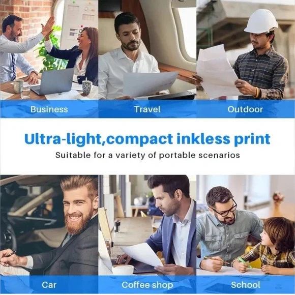A4 Portable Blutooth Thermal Printer Supports A4 Paper Compatible with Phone